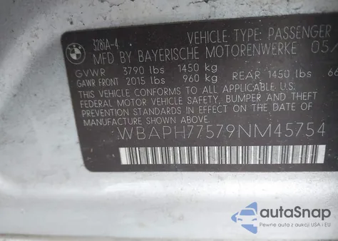 2009 BMW 328I z USA, uszkodzony, nr VIN WBAPH77579NM45754